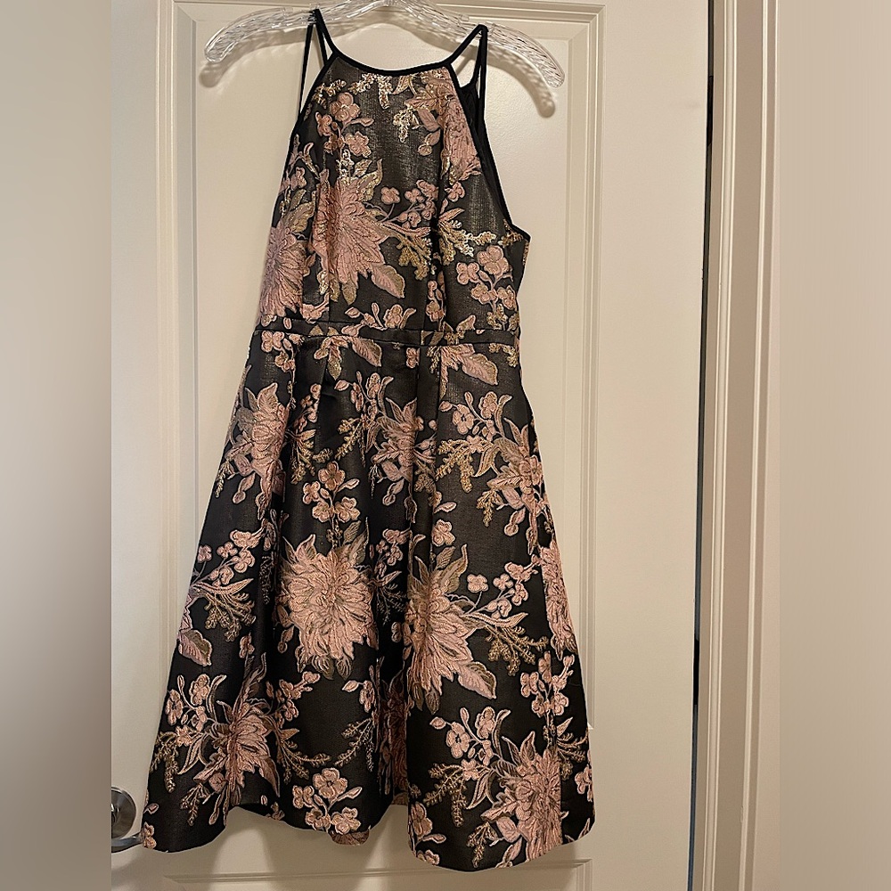 Adrianna Papell jacquard cocktail dress - metallic fiber